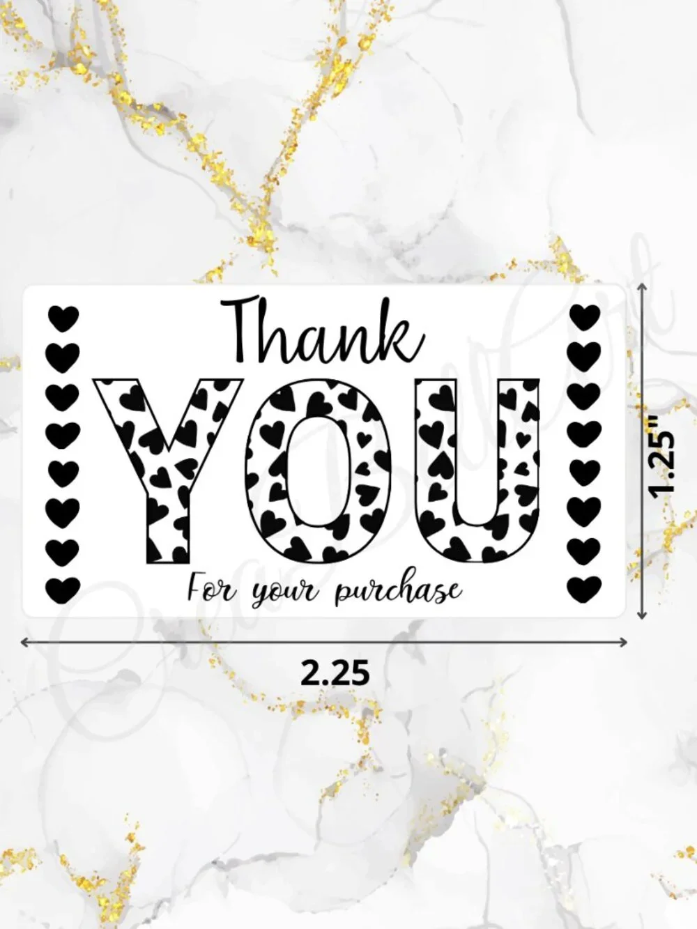 100 Cute Hearts Thank You Stickers for Packaging | Small Business Labels